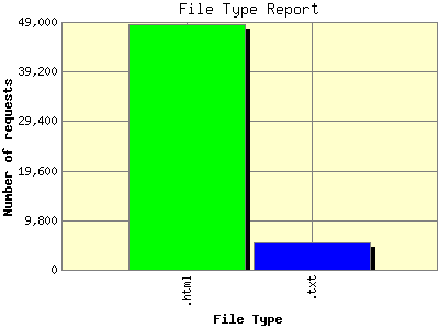 File Type Report: Number of requests by File Type.